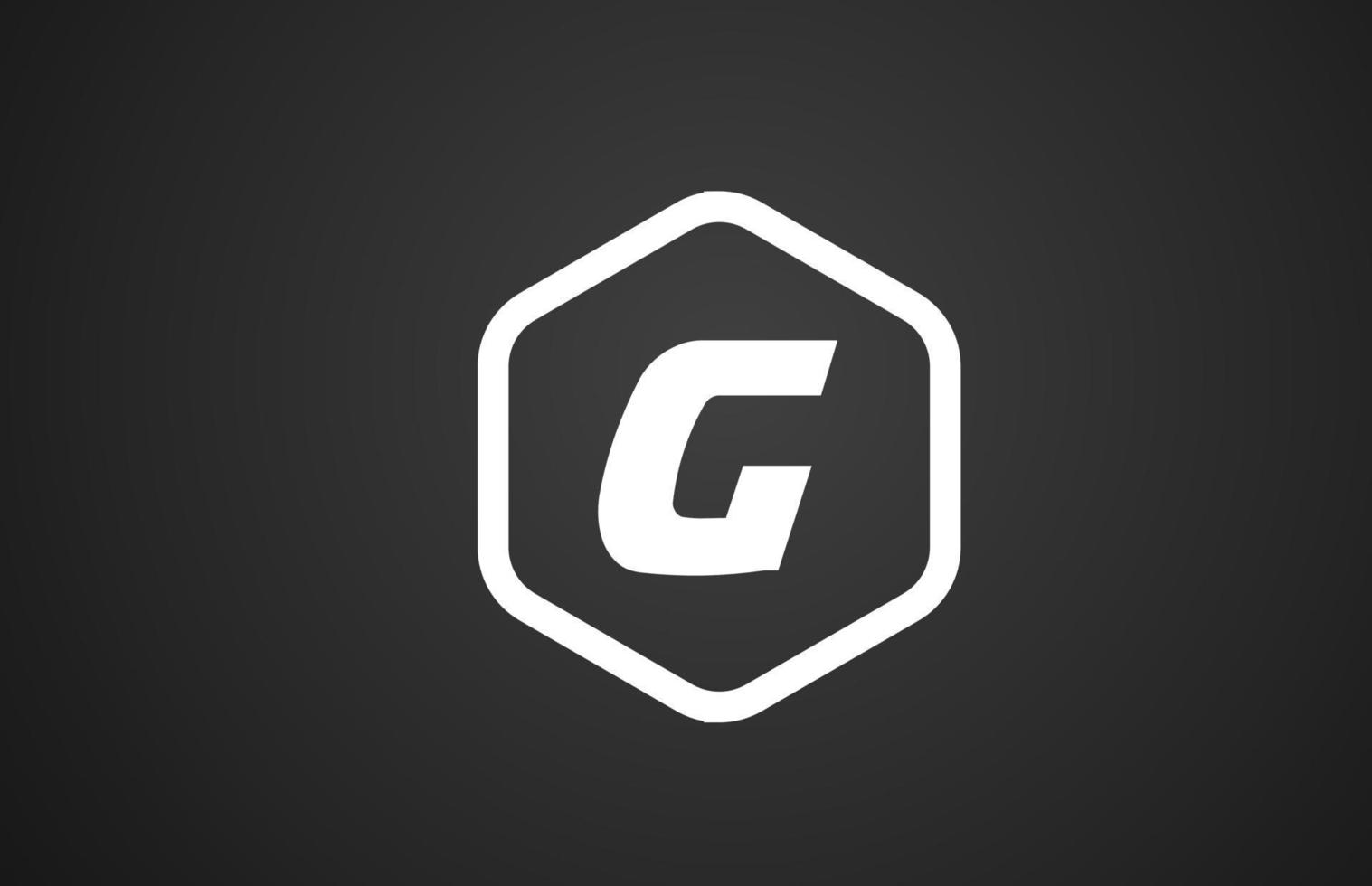 g bianco e nero alfabeto lettera logo icona design con rombo per affari e società vettore