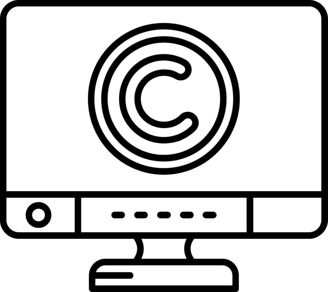 icona della linea di copyright vettore