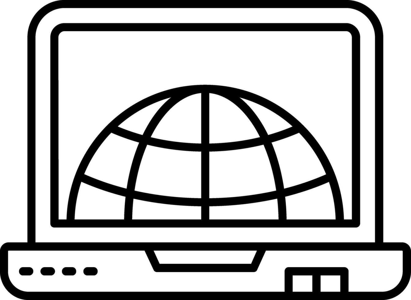 icona della linea internet vettore