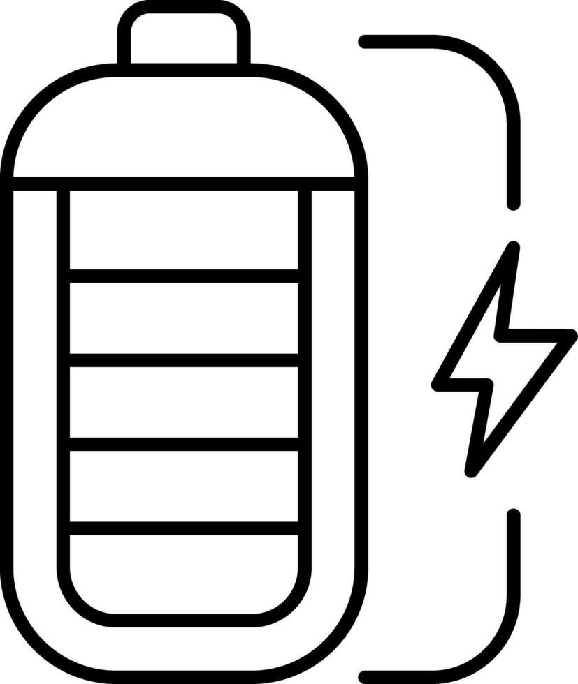 icona della linea della batteria vettore