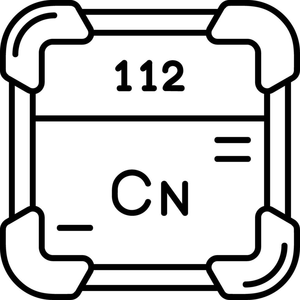 copernicium linea icona vettore