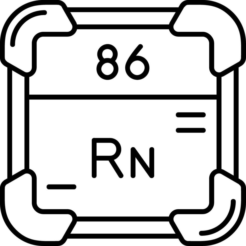 radon linea icona vettore