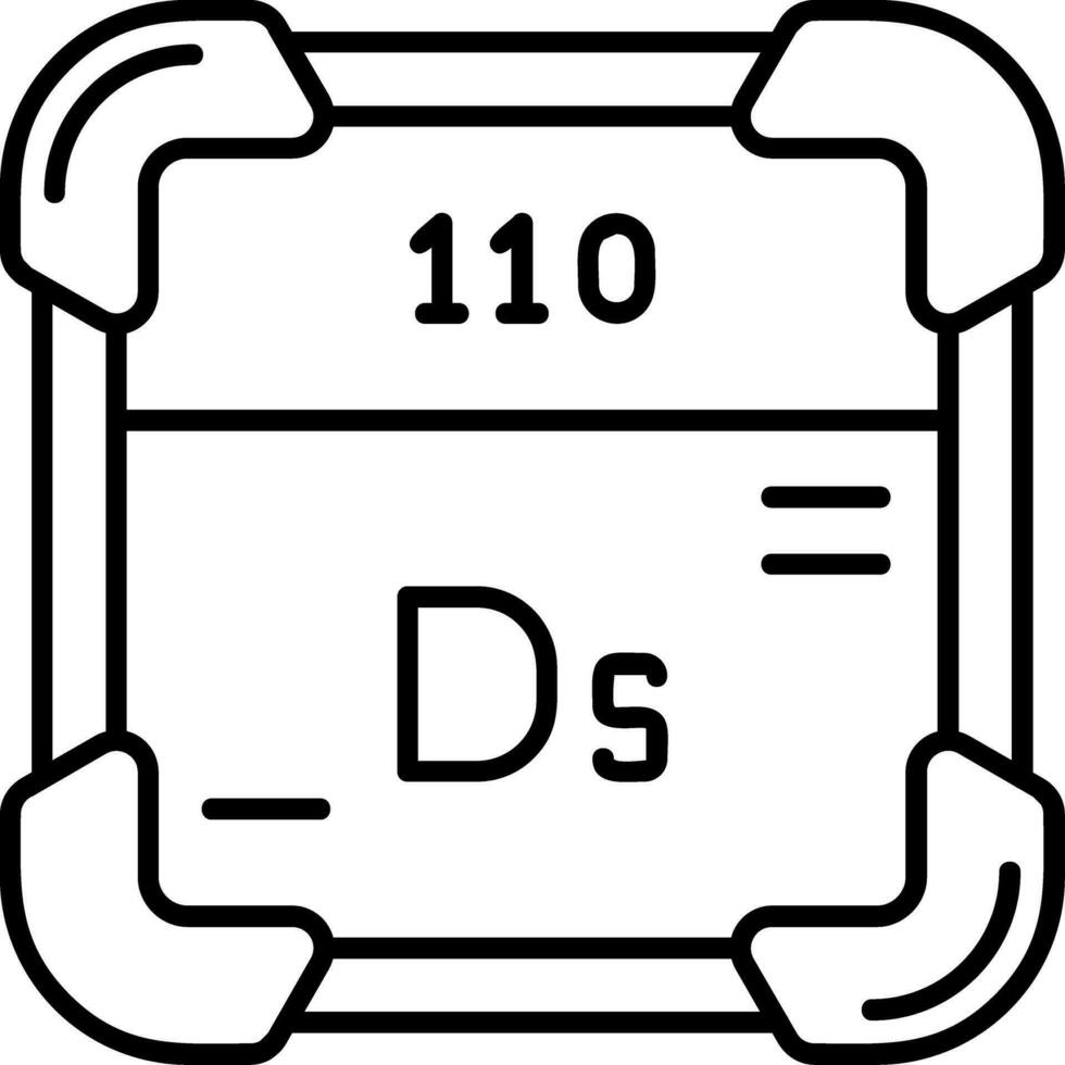 darmstadtium linea icona vettore