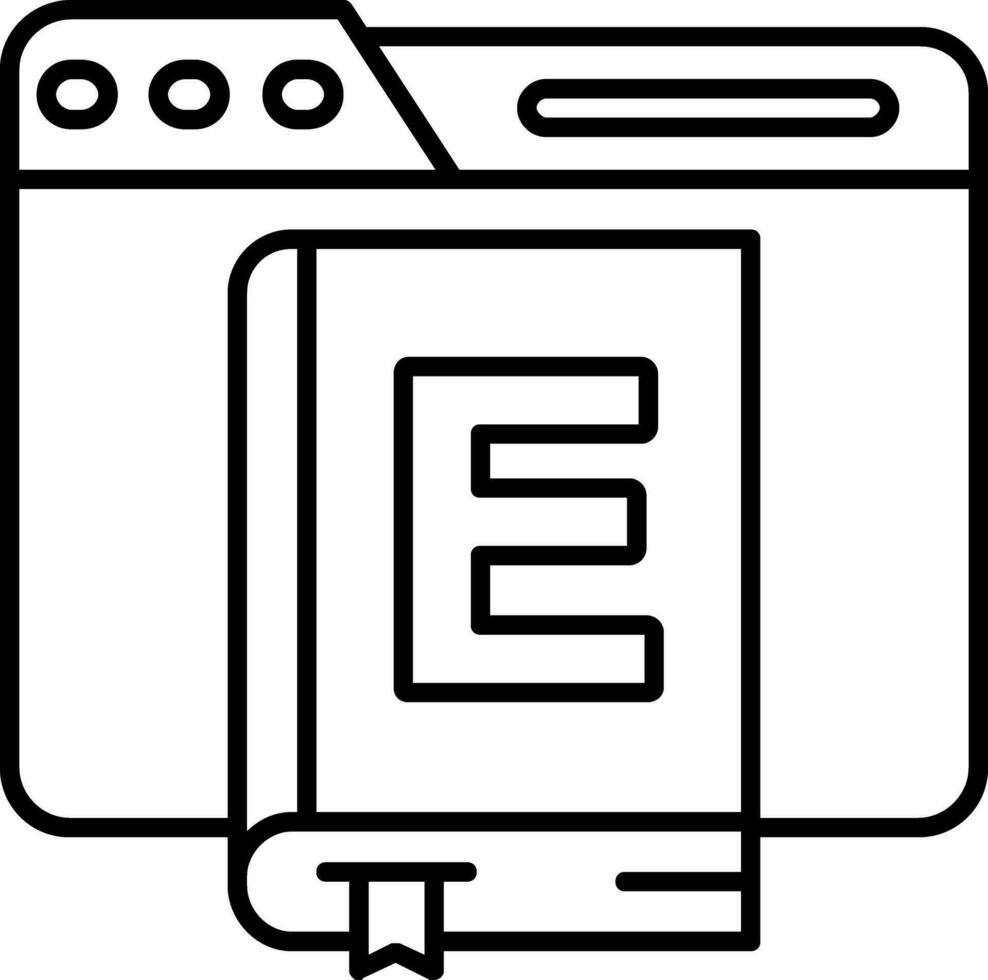 icona della linea di ebook vettore