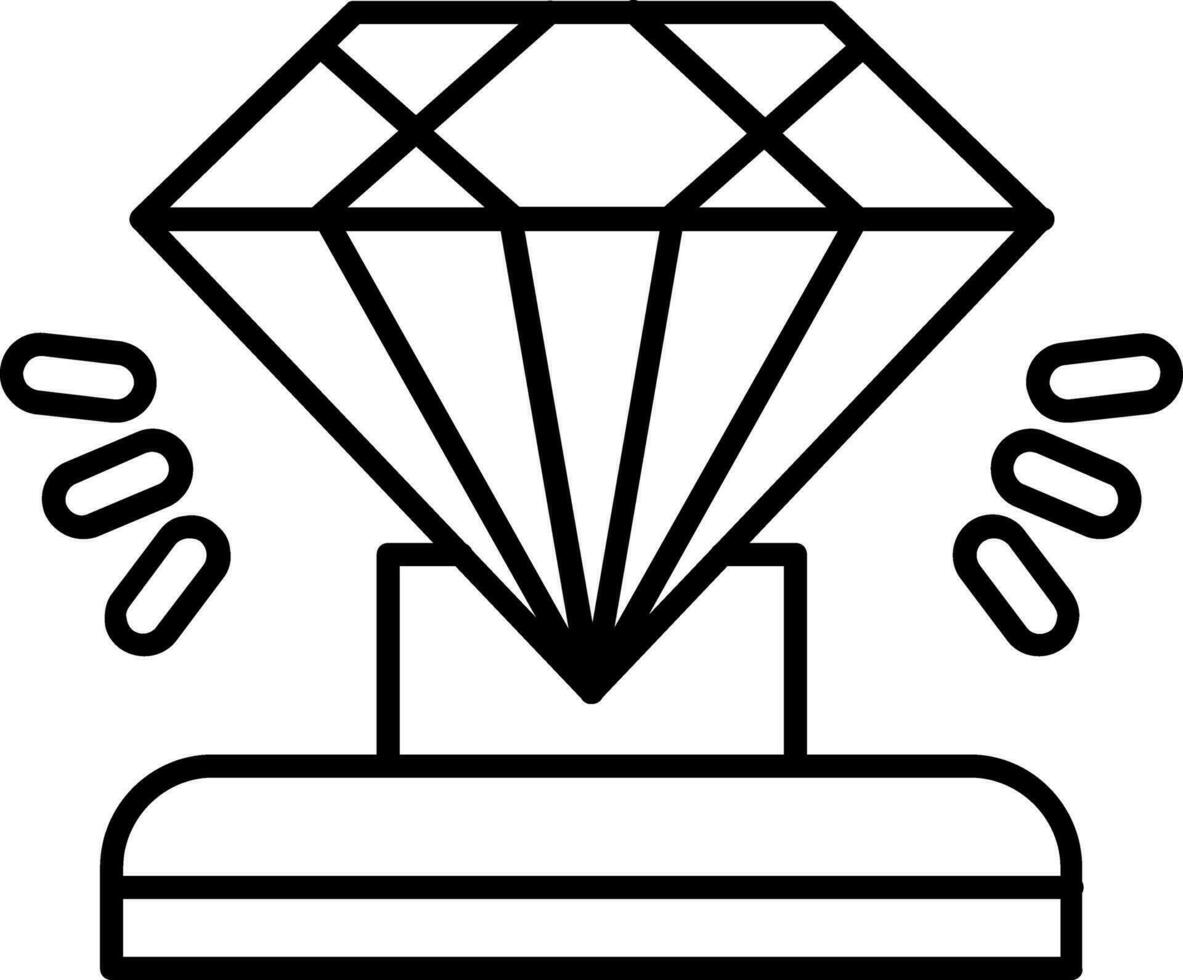 icona della linea di diamante vettore