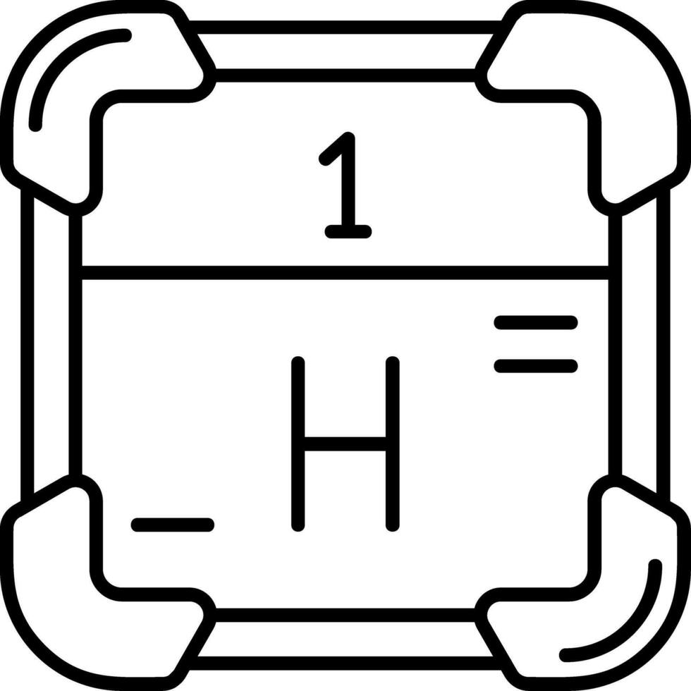 idrogeno linea icona vettore