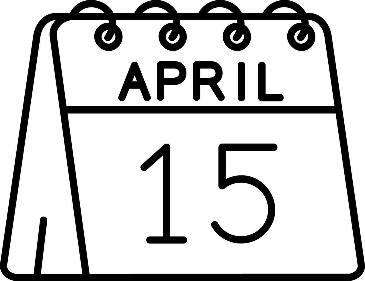 15 di aprile linea icona vettore