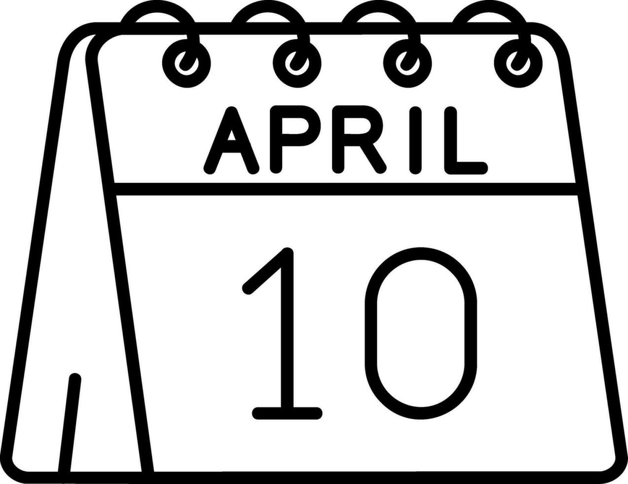 10 ° di aprile linea icona vettore