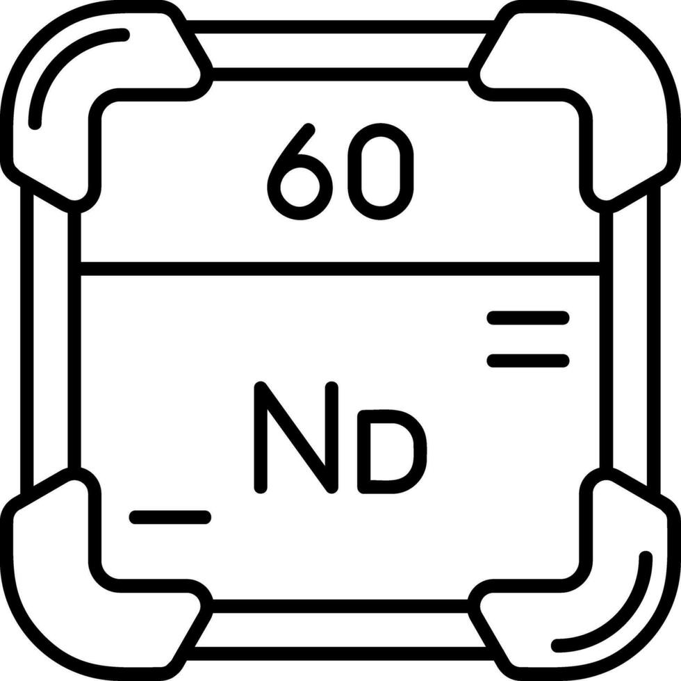 neodimio linea icona vettore