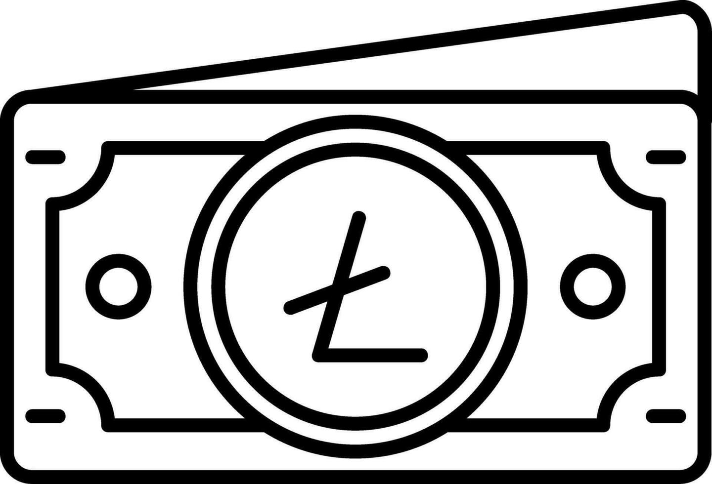 icona della linea litecoin vettore