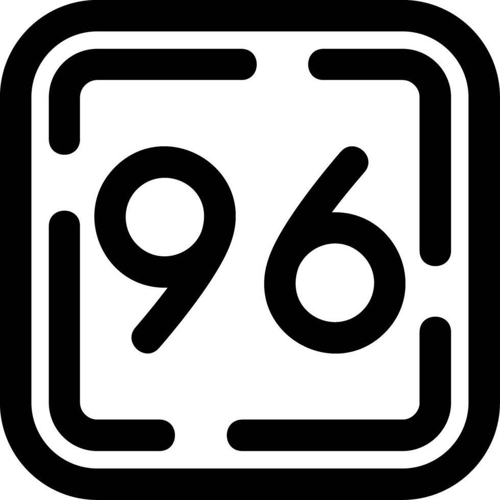 novanta sei linea icona vettore
