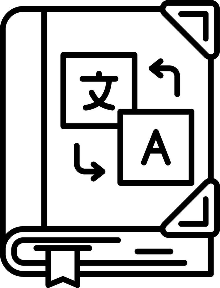 icona della linea di apprendimento delle lingue vettore