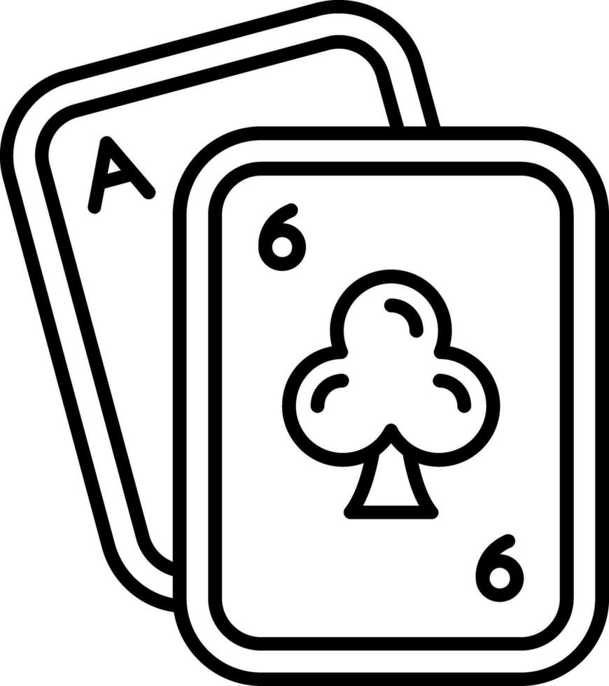 icona della linea di poker vettore