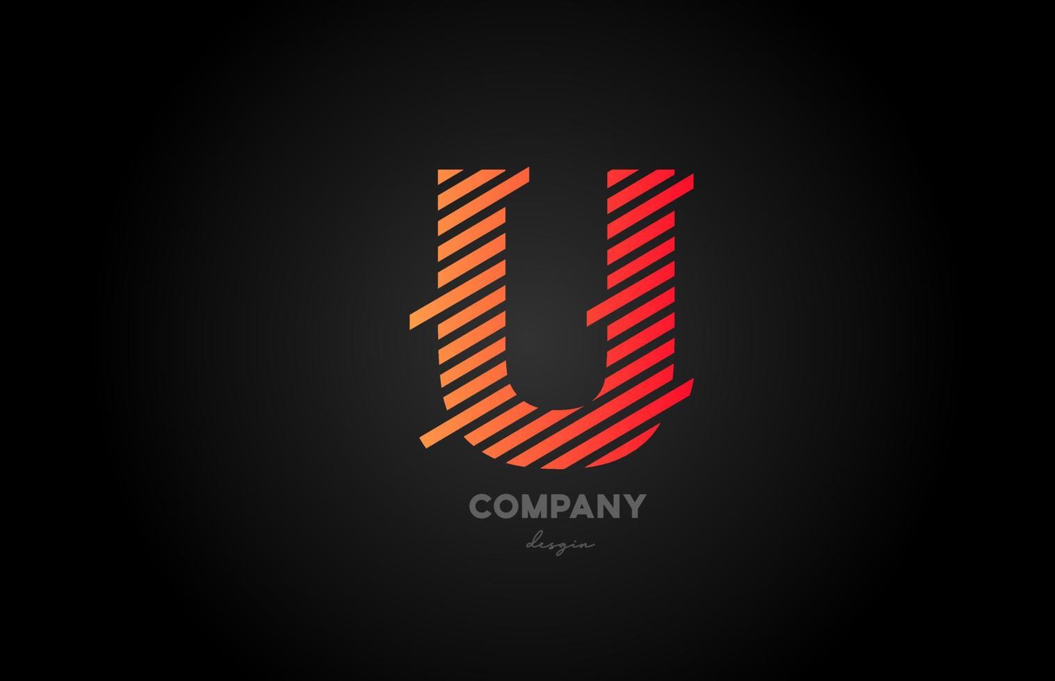 u arancione alfabeto lettera logo icona design per affari e società vettore