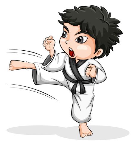 Un giocatore di taekwondo asiatico vettore