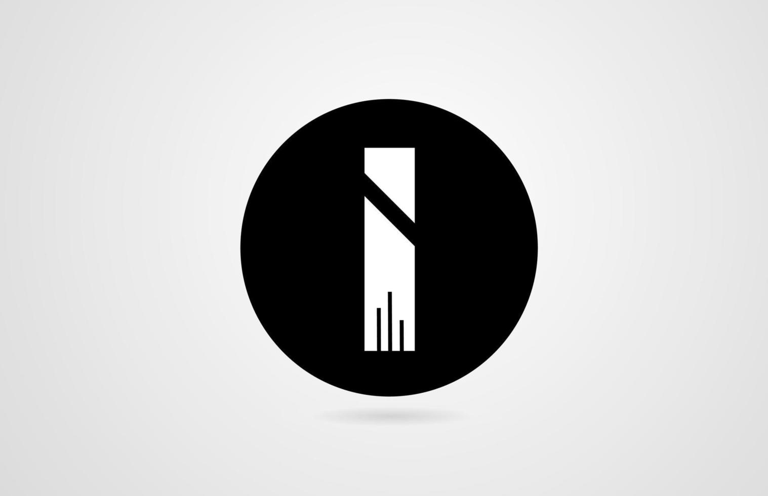 i bianco alfabeto lettera cerchio nero azienda logo aziendale icona design aziendale vettore