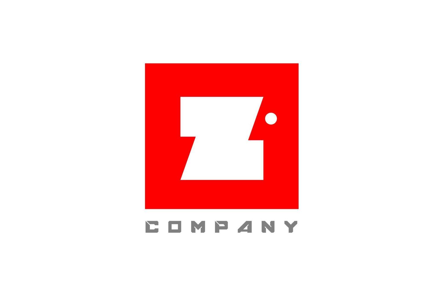icona del logo della lettera dell'alfabeto rosso bianco z per affari e società con design a punti vettore