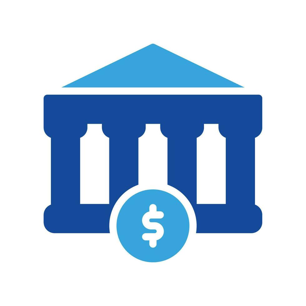 banca icona o logo illustrazione stile. icone e-commerce. vettore