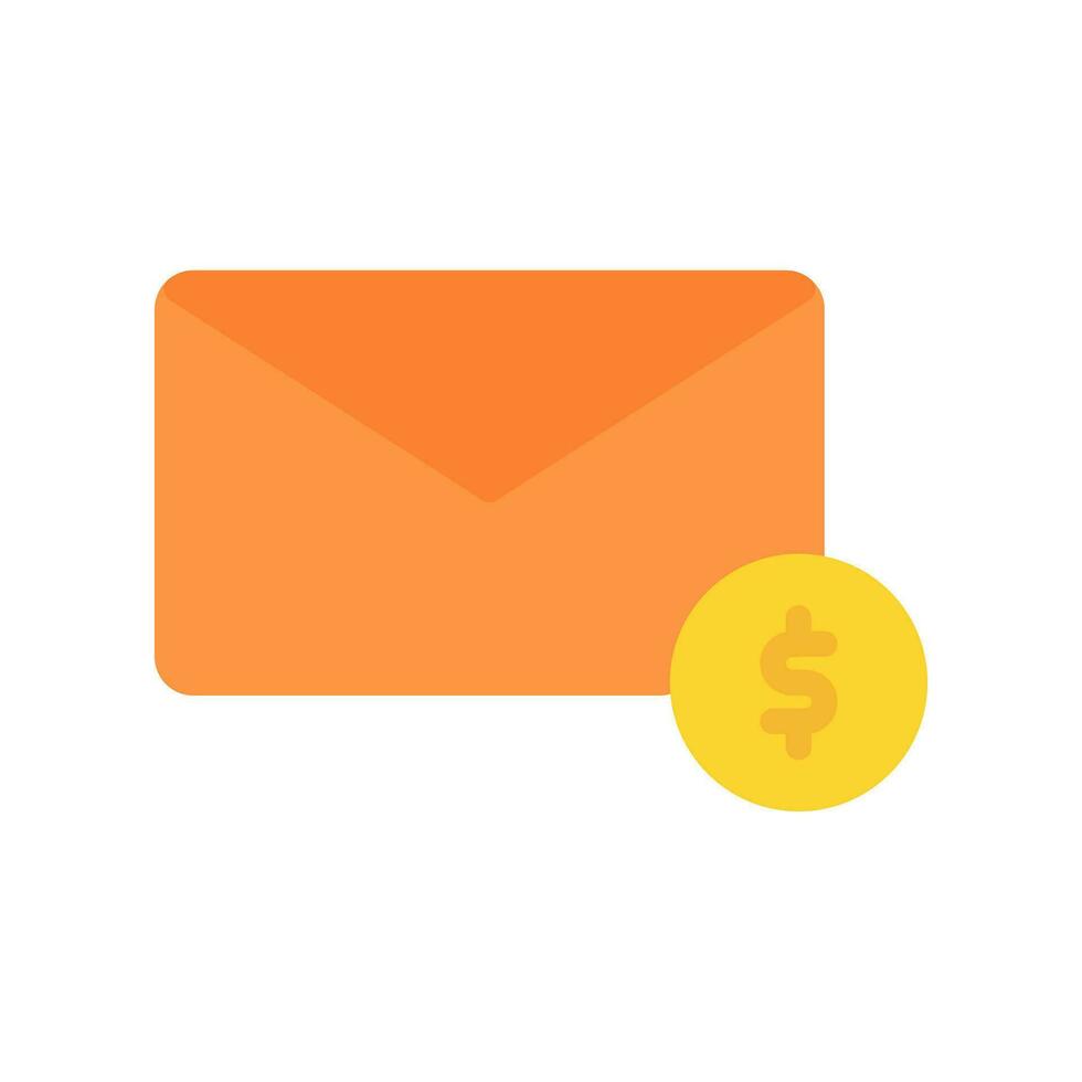 Busta e moneta dollaro icona o logo illustrazione stile. icone e-commerce. vettore