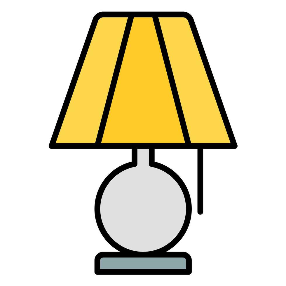 lampada icona vettore o logo illustrazione schema nero colore stile