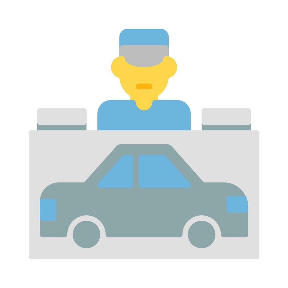 parcheggiatore parcheggio icona vettore o logo illustrazione piatto colore stile
