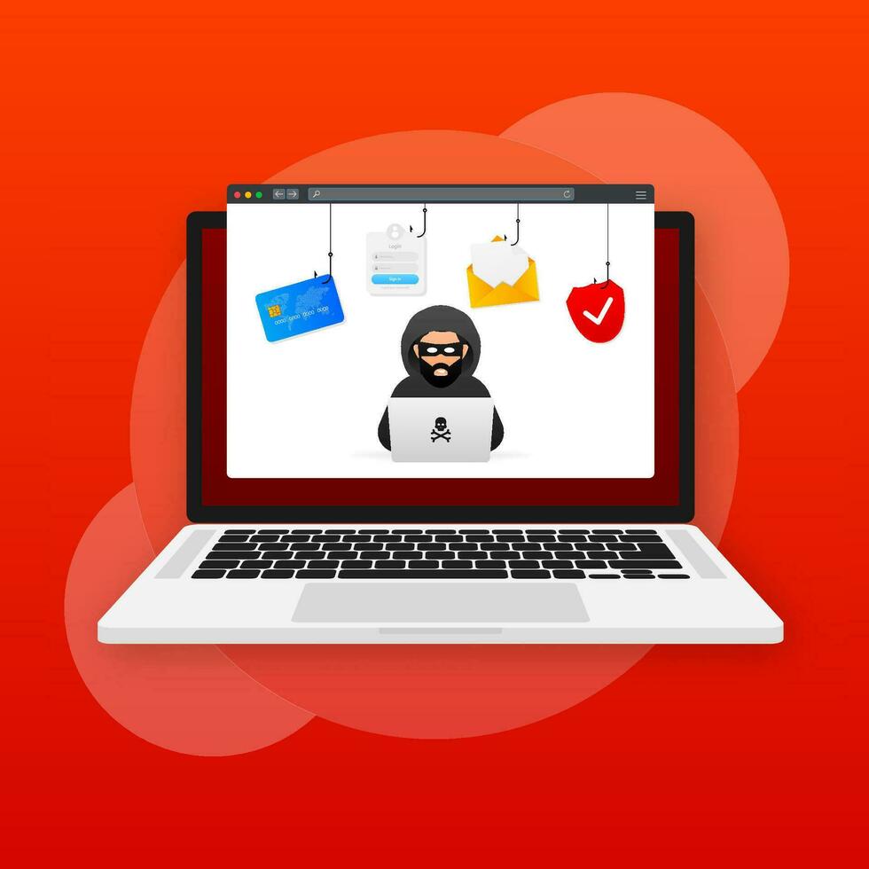 violato, grande design per qualunque scopi. Internet tecnologia. informatica crimine, pirata attacco. phishing truffa. vettore