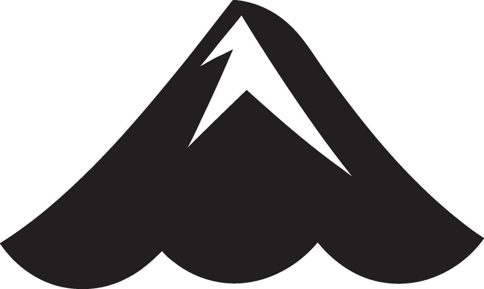 vulcanico vene nero logo per montagna maestà inferno salita vulcano nel Impressionante nero vettore