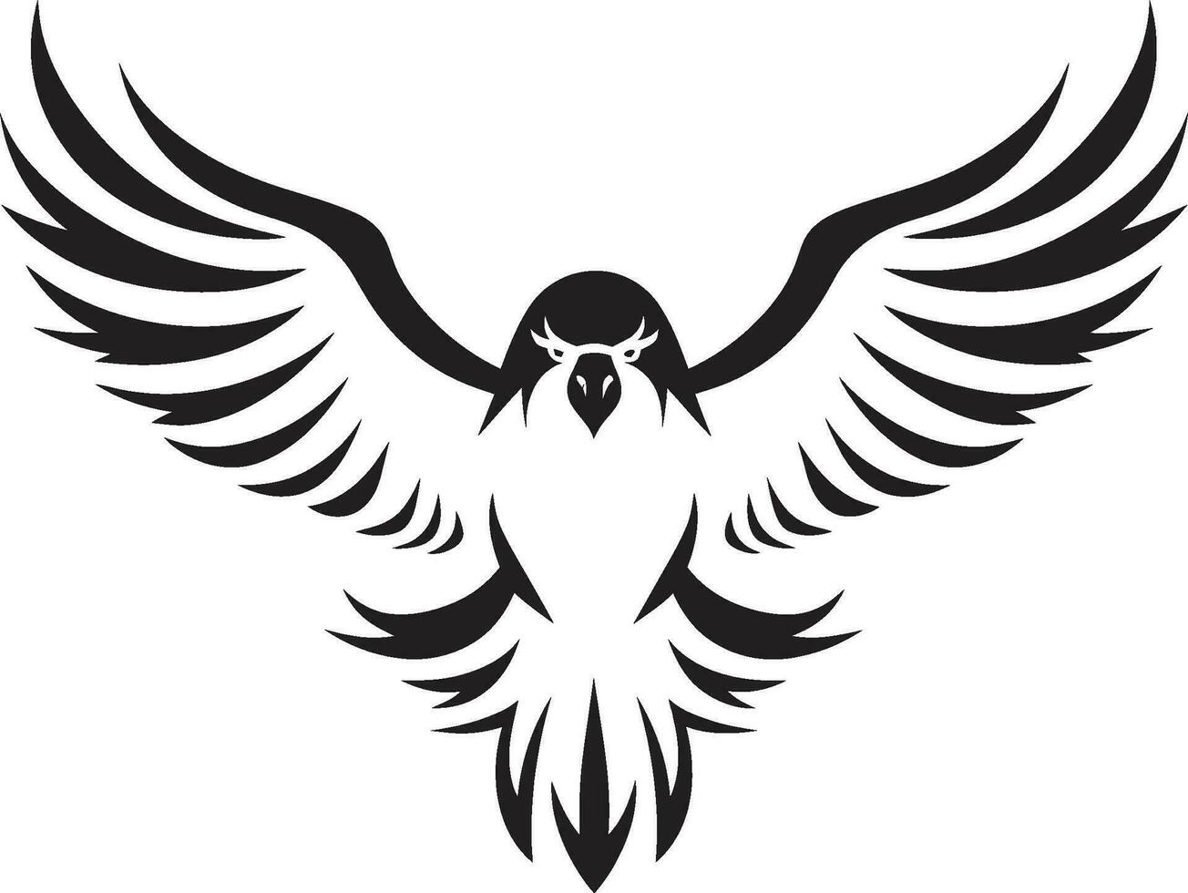 maestoso raptor profilo nero aquila nobile cacciatore emblema vettore aquila design