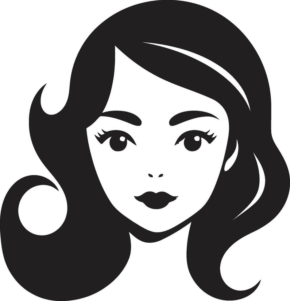 sublime personaggio iconico viso Immagine elegante viso ragazza viso vettore emblema