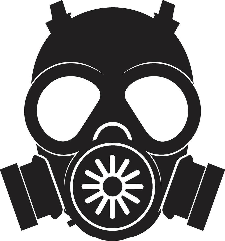 noir scudo nero gas maschera icona simbolo buio protezione vettore gas maschera emblema design