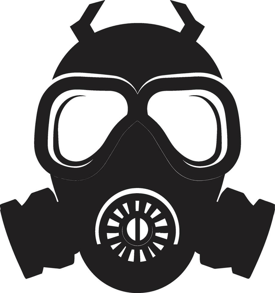 buio custode vettore gas maschera emblema simbolo crepuscolo difensore nero gas maschera icona simbolo