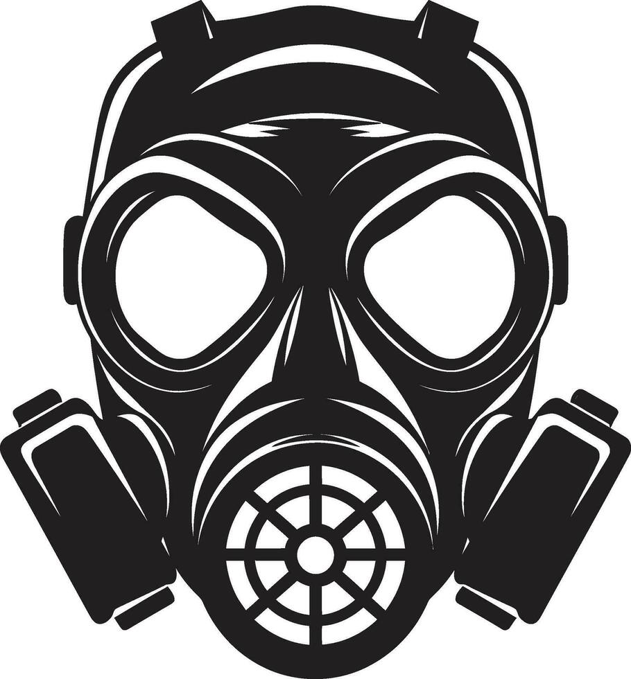 mezzanotte custode nero gas maschera icona simbolo ombreggiato difensore vettore gas maschera emblema icona