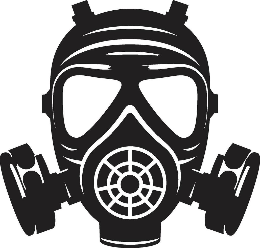 noir scudo nero gas maschera icona simbolo buio protezione vettore gas maschera emblema design