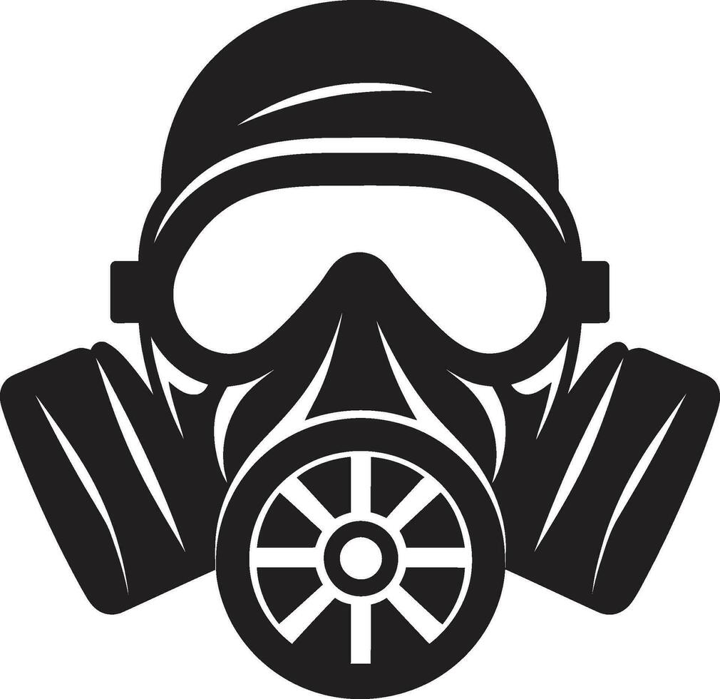 stigiano custode vettore gas maschera emblema icona lunare protettore nero gas maschera logo simbolo