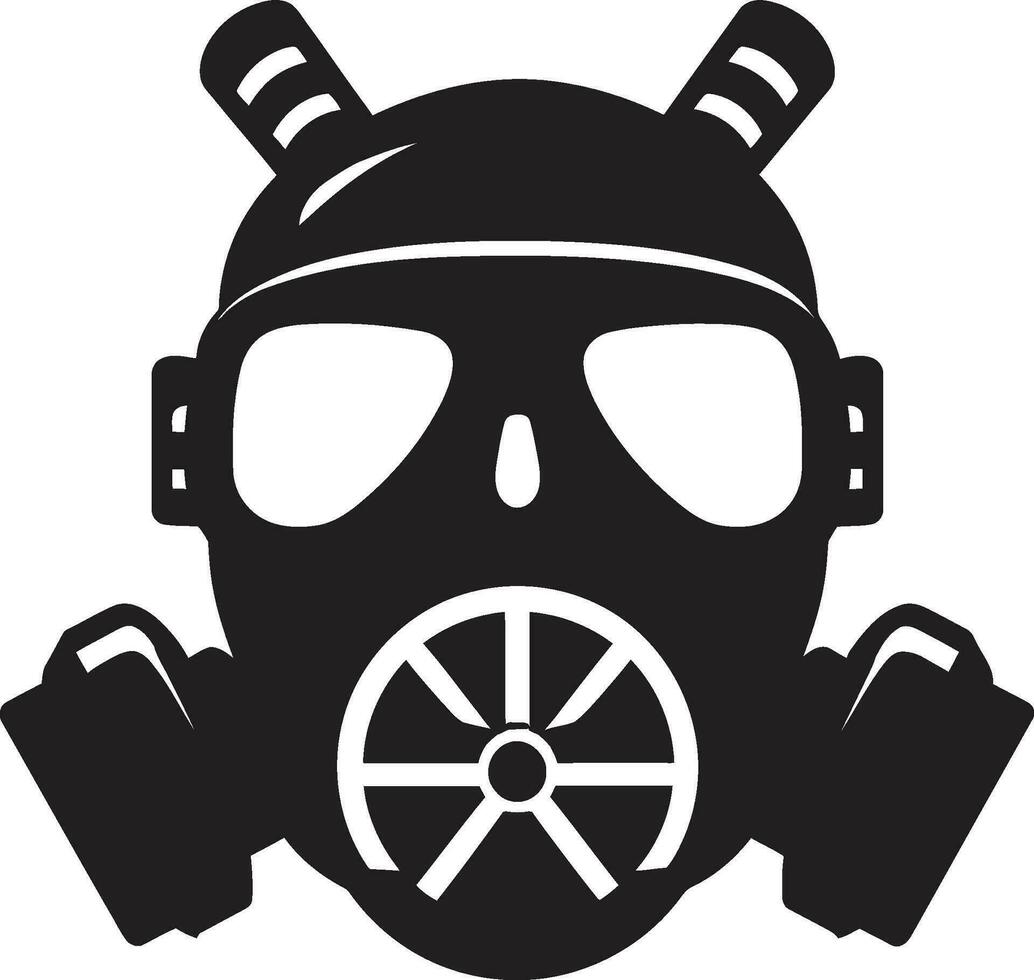 buio custode vettore gas maschera emblema design crepuscolo custode nero gas maschera icona emblema