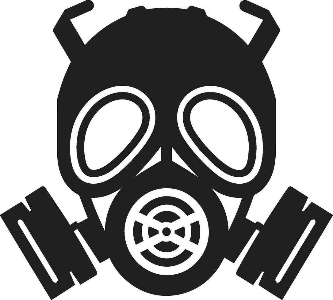 crepuscolo riparo nero gas maschera icona simbolo noir respiratore vettore gas maschera emblema design