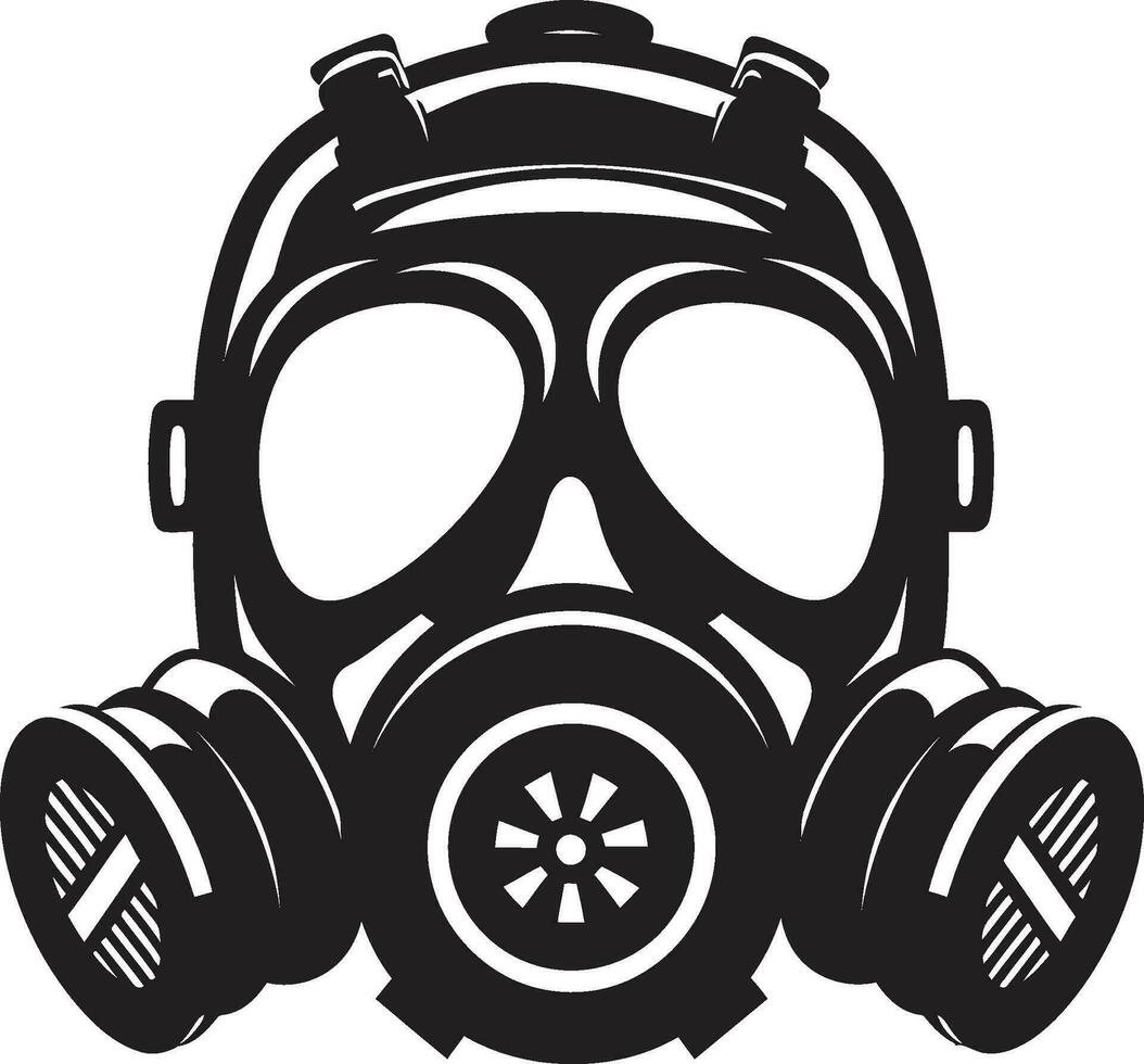 noir protezione nero gas maschera logo simbolo buio scudo gas maschera vettore icona design