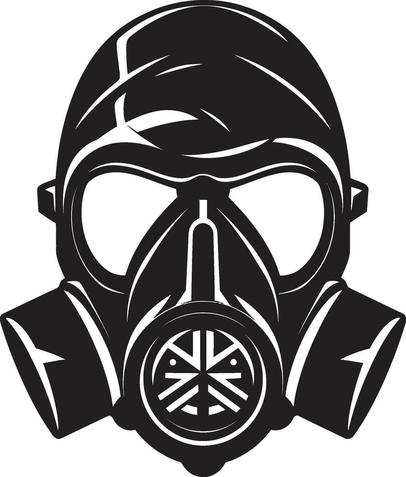 invisibile sentinella vettore gas maschera simbolo ossidiana riparo nero gas maschera logo simbolo