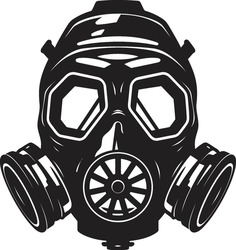 onice difensore nero gas maschera icona design eclisse scudo gas maschera vettore emblema