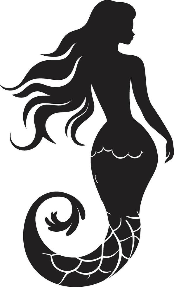 sirene affascinante canzone nero sirena logo laguna leggenda sirena vettore emblema