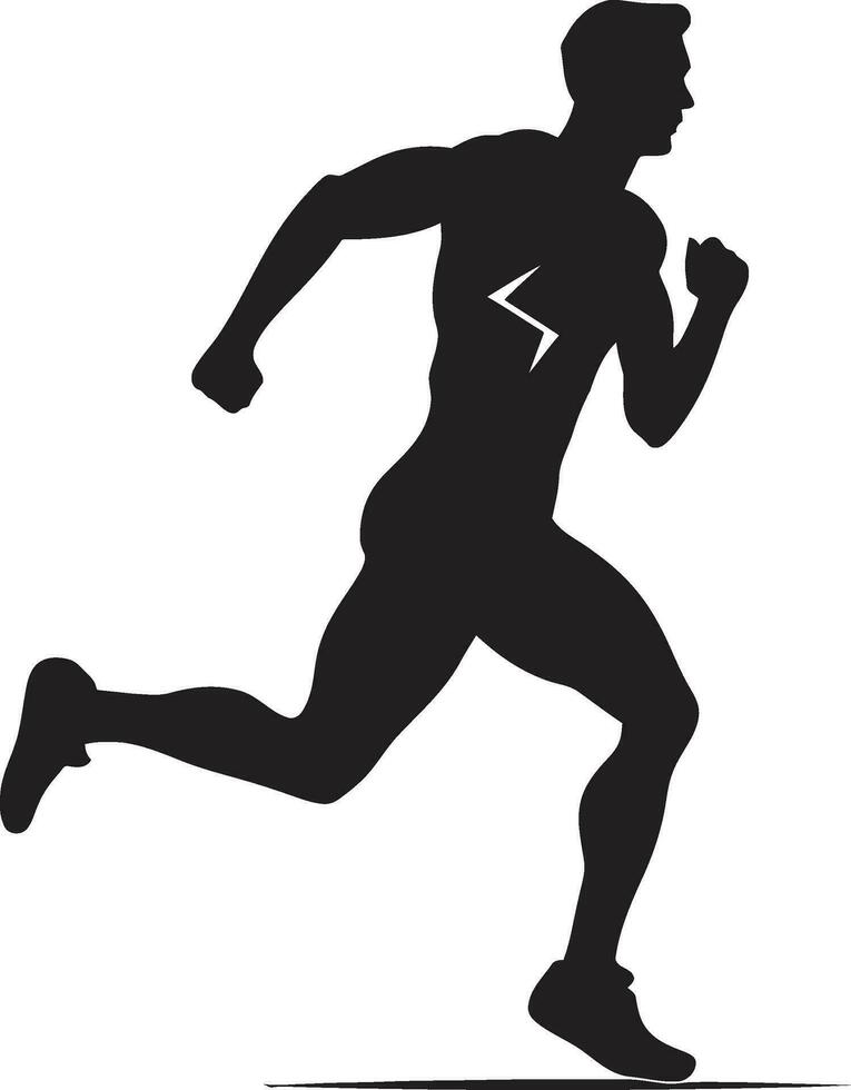 potenziato correre nero vettore logo per maschio atleta robusto ritmo maschio nero vettore icona design