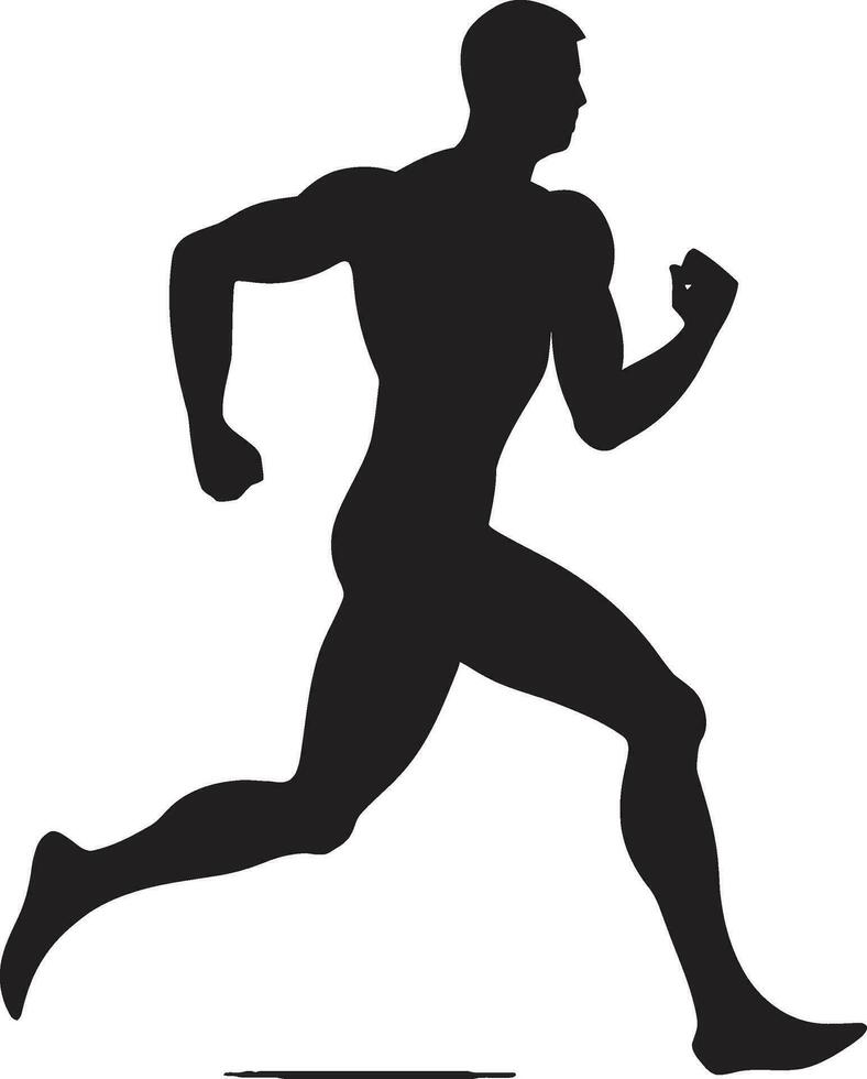 atletico energia nero vettore logo per maschio corridore potente quantità di moto maschio atleti nero logo