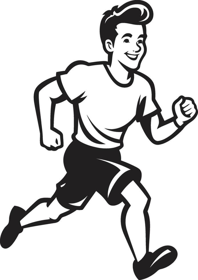 veloce flusso in esecuzione atleti nero logo Presto passo nero vettore icona di maschio corridore
