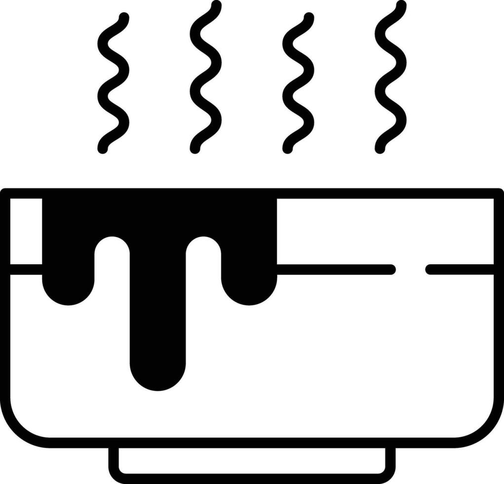 caldo la minestra solido glifo vettore illustrazione