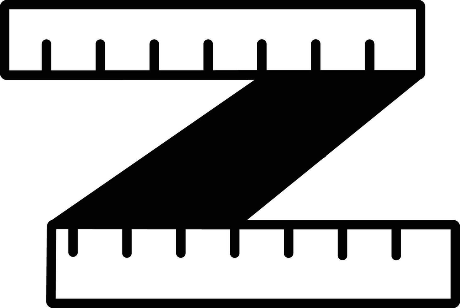 misurazione nastro solido glifo vettore illustrazione