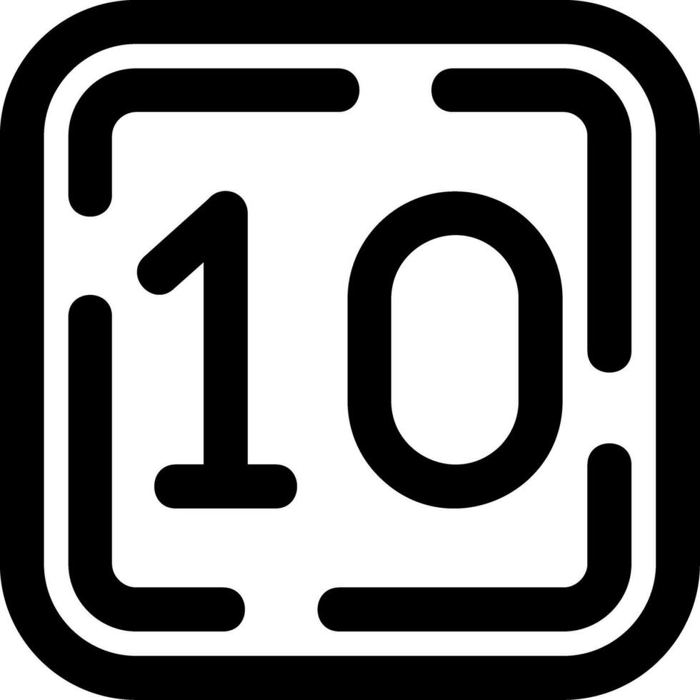 dieci linea icona vettore