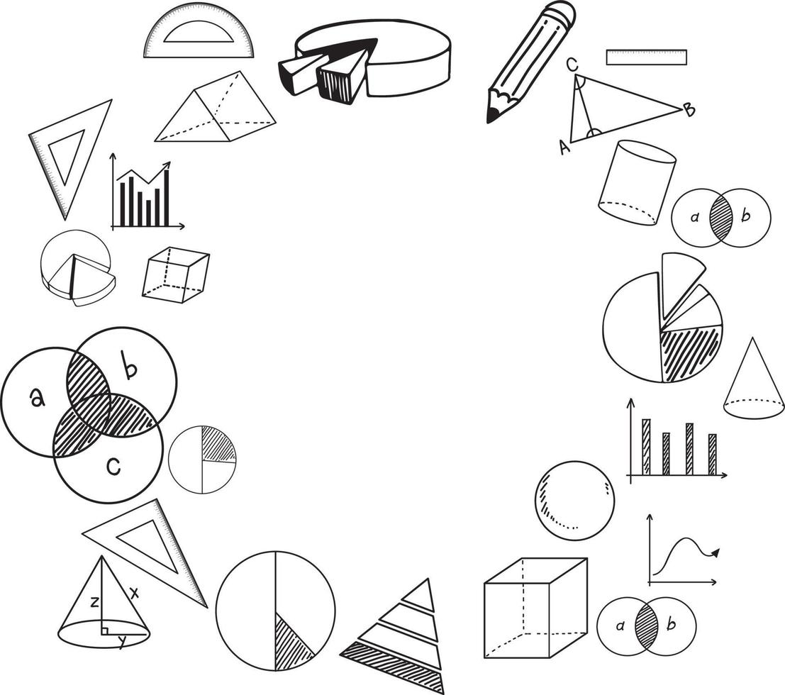 modello di matematica vuoto con strumenti ed elementi matematici vettore