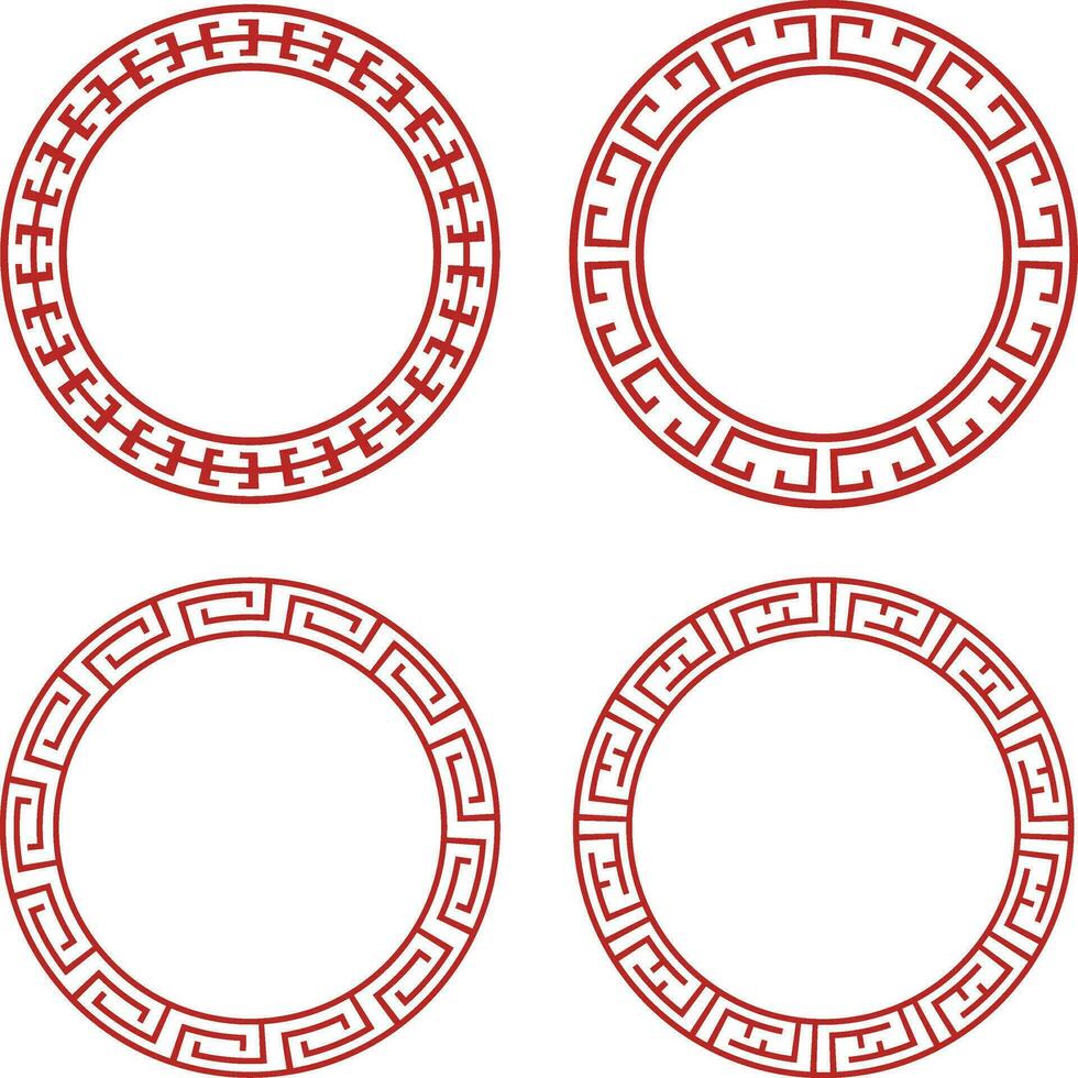 impostato di Cinese cerchio telaio. isolato su bianca sfondo. vettore illustrazione