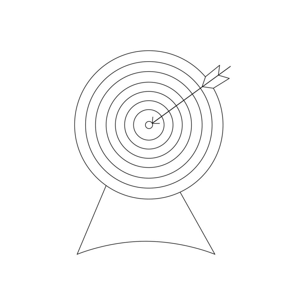 vettore continuo uno linea disegno di freccia su il bersaglio concetto di attività commerciale sfida