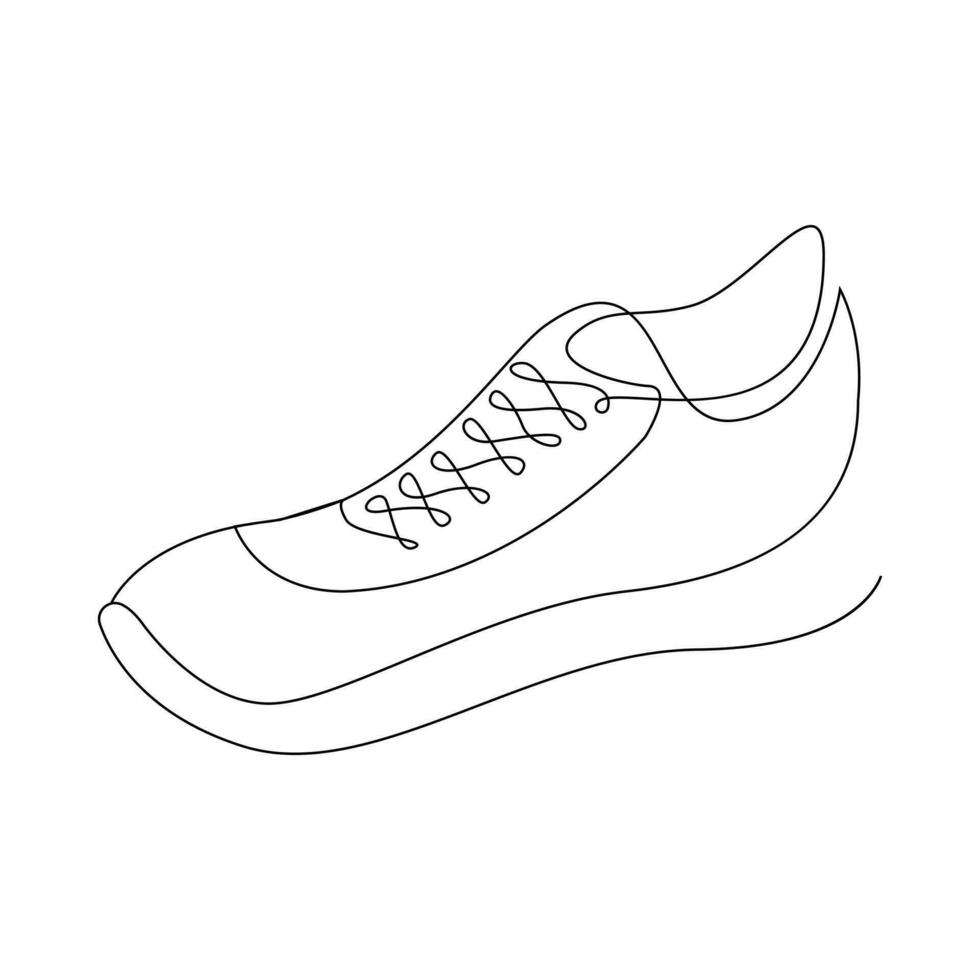 vettore schizzo mano disegnato continuo singolo linea arte illustrazione scarpa uso per logo manifesto e sfondo e minimo